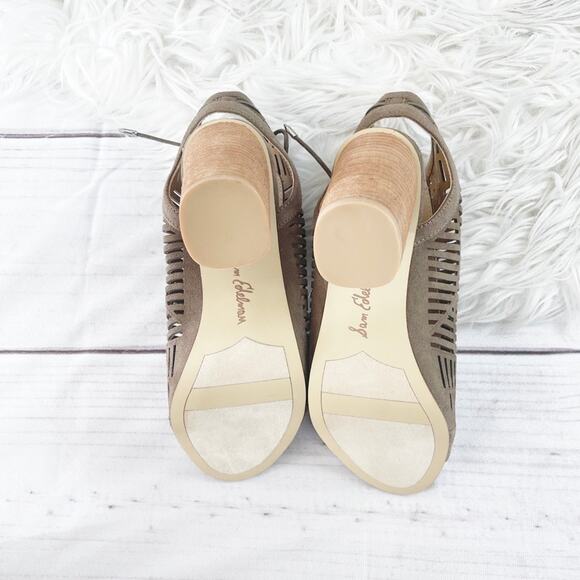 Sam Edelman Women's Rocco Cutout Lace Up Suede Brown Sandals Size 7.5 - Picture 7 of 8